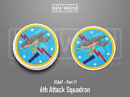 Kitsworld SAV Sticker - USAAF - 6th Attack Squadron Height: 100 mm 
